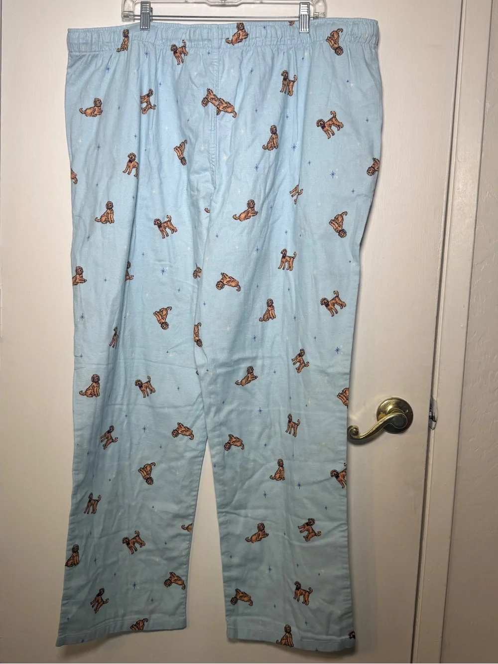 J. Crew Mens 2XL Light Blue Puppy-Print Adult Pajama Bottoms NWT